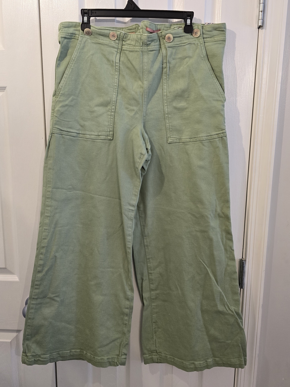 NWT Pilcro High-Waist Wide Leg Utility Pants - Sage Green - 34 Petite